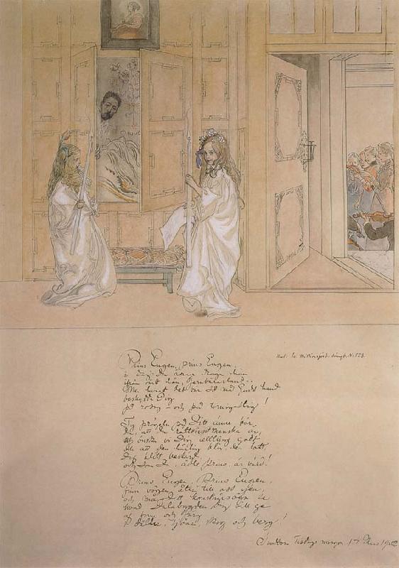 Carl Larsson Morning Serenade for prince Eugen at carl Larsson-s home on march 4 1902 oil painting image